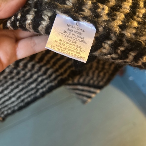 Pink Republic Black & Tan Southwestern Style Open Cardigan Sweater, Size Large - Picture 4 of 6